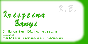 krisztina banyi business card